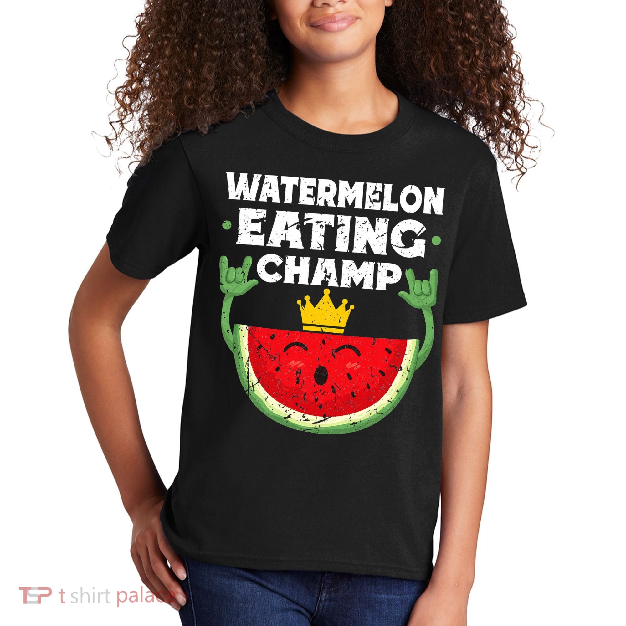 Watermelon Eating Champ Summer Eating Contest Festival Kids T-Shirt