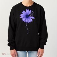 Wo Esophageal Cancer Awareness Sunflower Periwinkle ribbon Women's Sweatshirt thumb 0