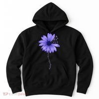 Wo Esophageal Cancer Awareness Sunflower Periwinkle ribbon Hoodie thumb 0