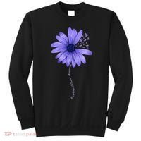 Wo Esophageal Cancer Awareness Sunflower Periwinkle ribbon Sweatshirt thumb 0
