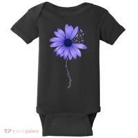 Wo Esophageal Cancer Awareness Sunflower Periwinkle ribbon Baby Bodysuit thumb 0