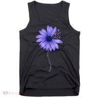 Wo Esophageal Cancer Awareness Sunflower Periwinkle ribbon Tank Top thumb 0