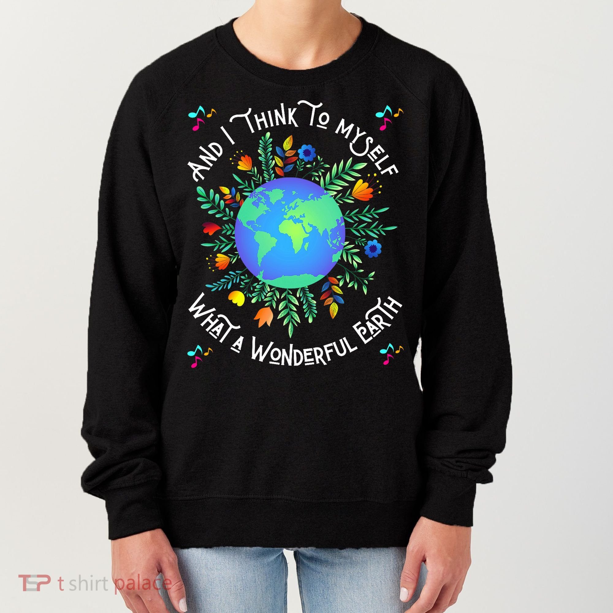 Wonderful Earth Cute Groovy Earth Day Retro Tie Dye Earth Women's Sweatshirt
