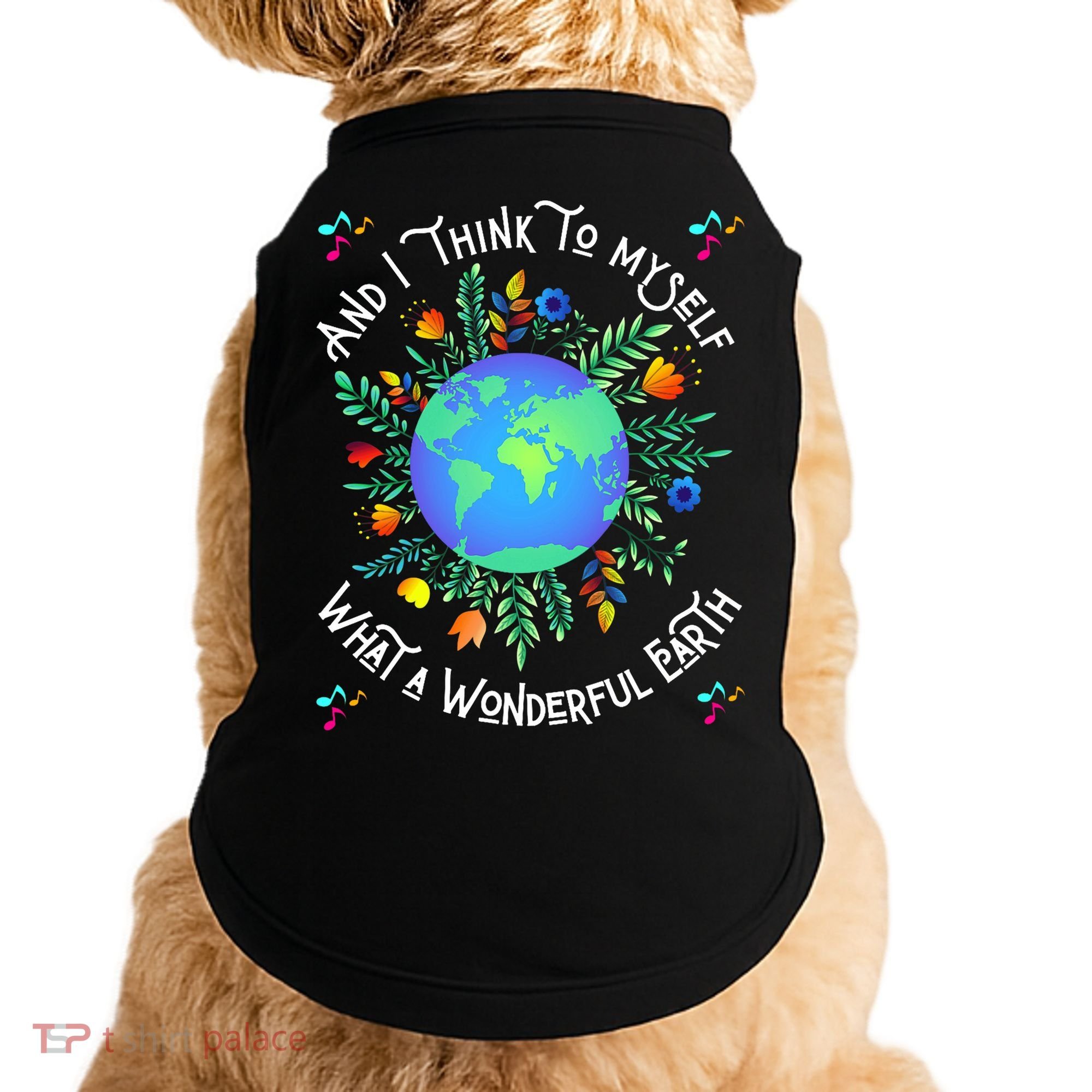 Wonderful Earth Cute Groovy Earth Day Retro Tie Dye Earth Doggie Tank