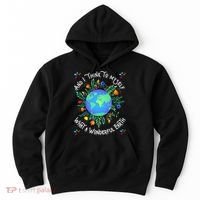 Wonderful Earth Cute Groovy Earth Day Retro Tie Dye Earth Hoodie thumb 0