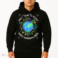 Wonderful Earth Cute Groovy Earth Day Retro Tie Dye Earth Hoodie thumb 2