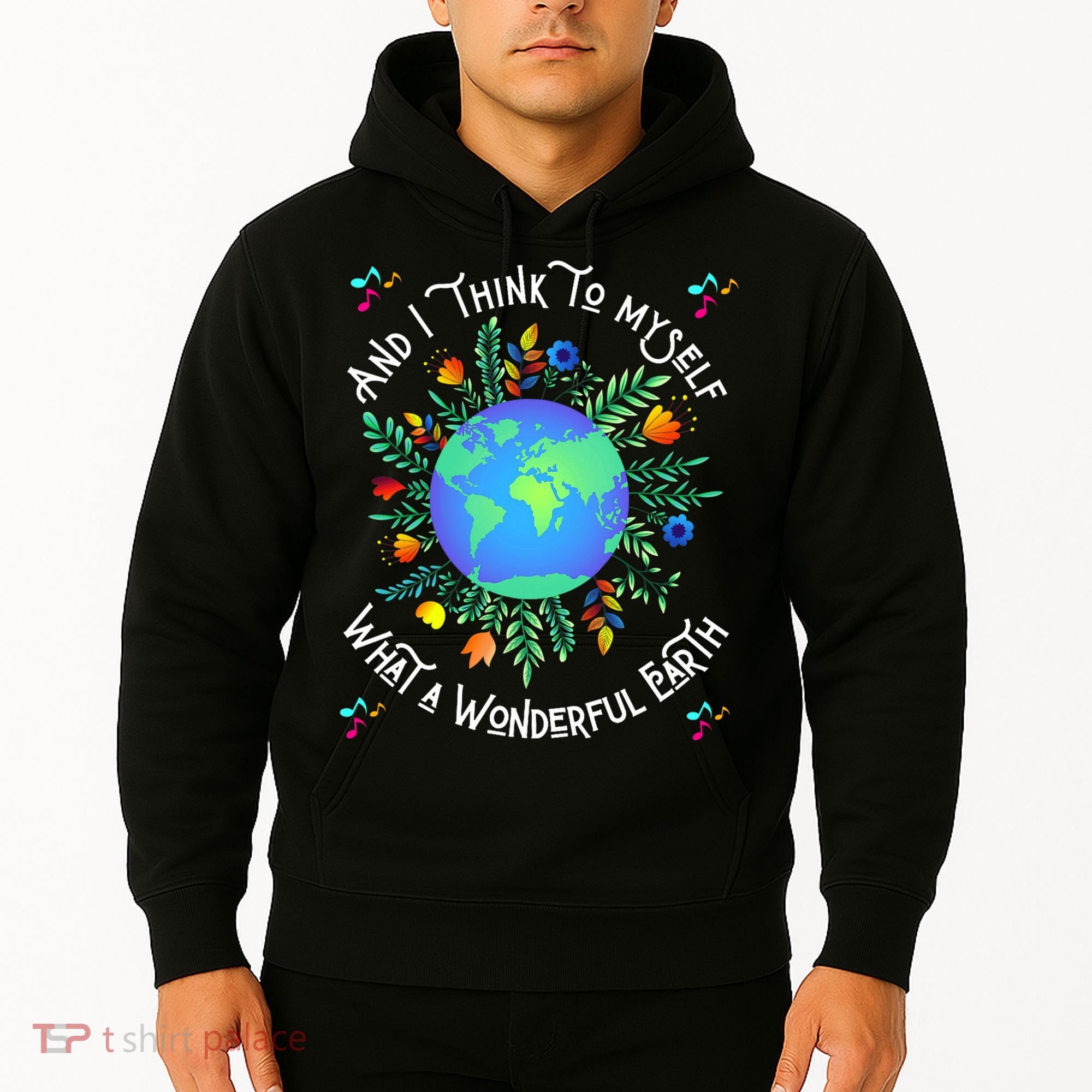 Wonderful Earth Cute Groovy Earth Day Retro Tie Dye Earth Hoodie