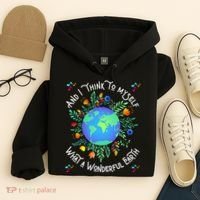 Wonderful Earth Cute Groovy Earth Day Retro Tie Dye Earth Hoodie thumb 4