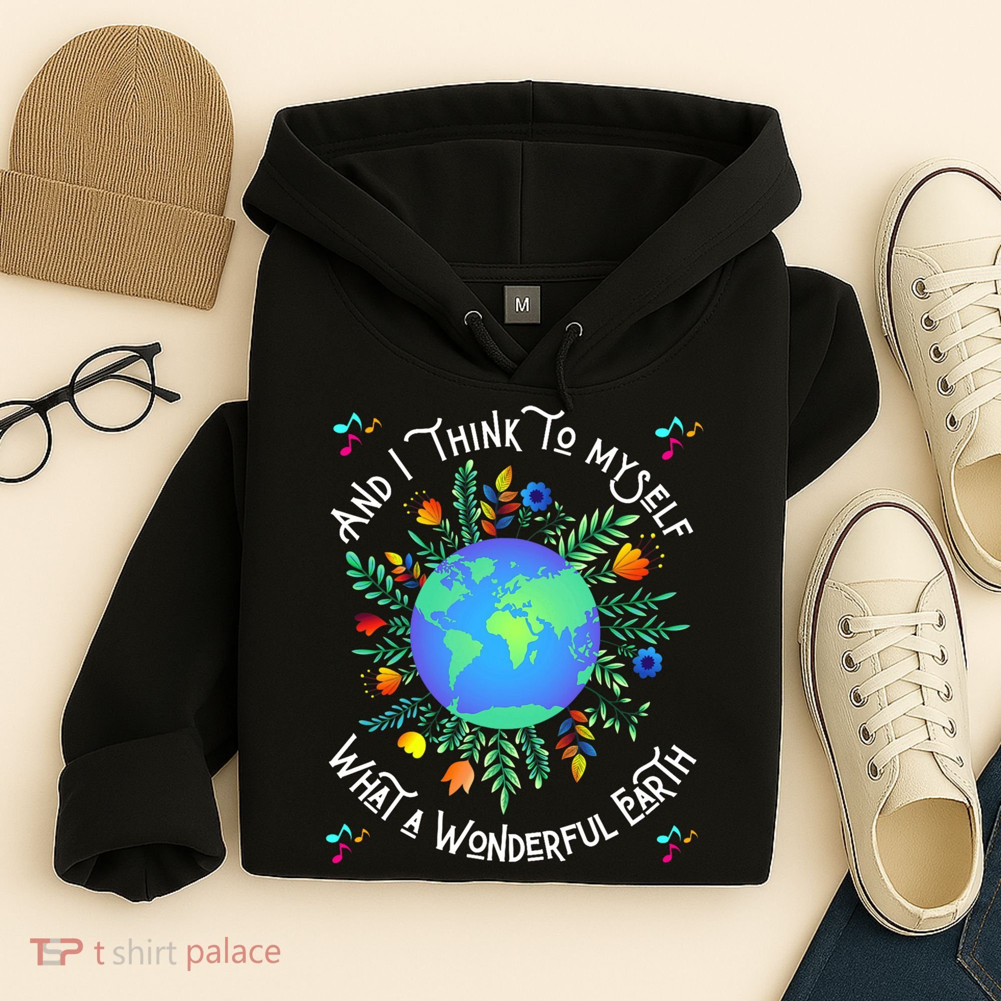 Wonderful Earth Cute Groovy Earth Day Retro Tie Dye Earth Hoodie
