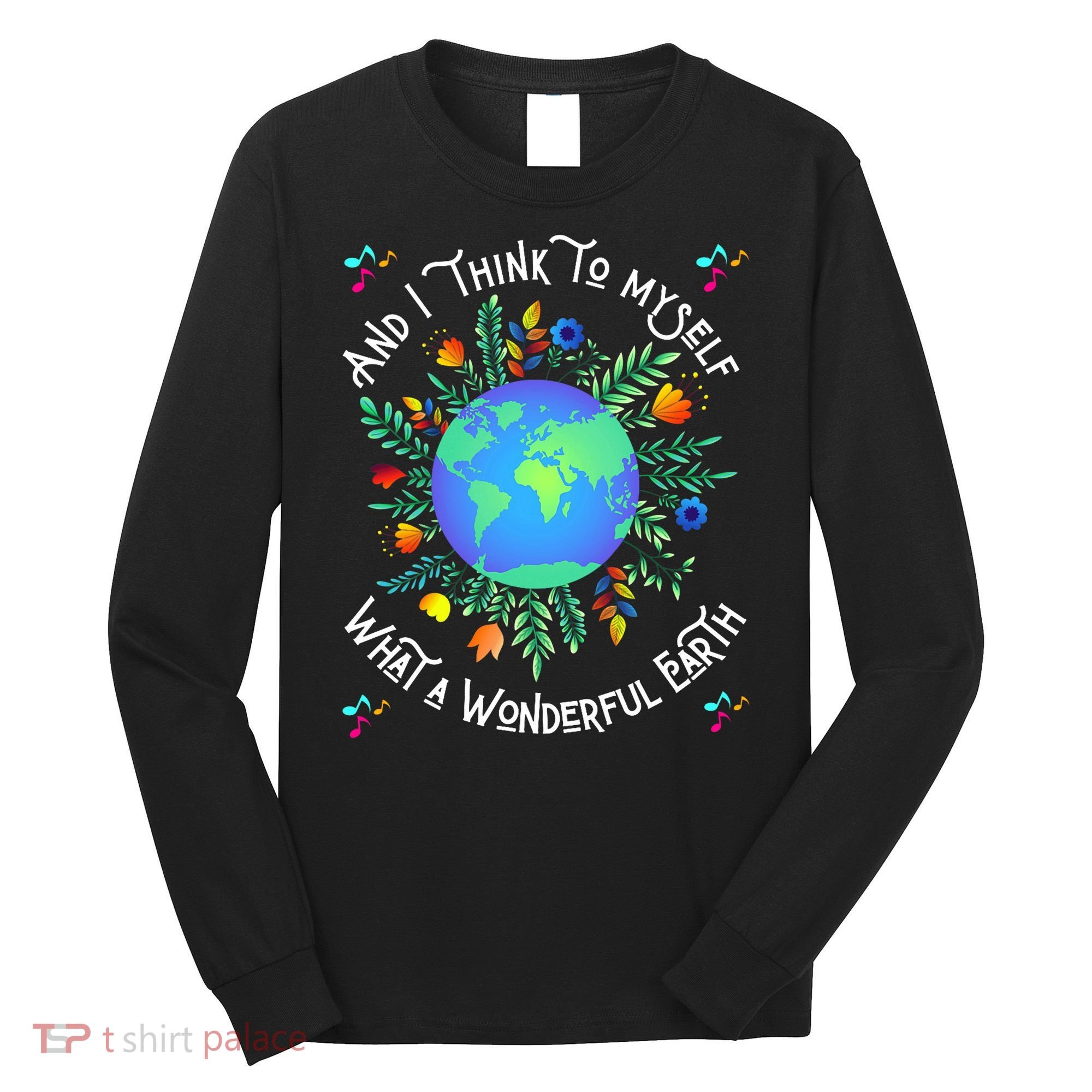 Wonderful Earth Cute Groovy Earth Day Retro Tie Dye Earth Long Sleeve Shirt