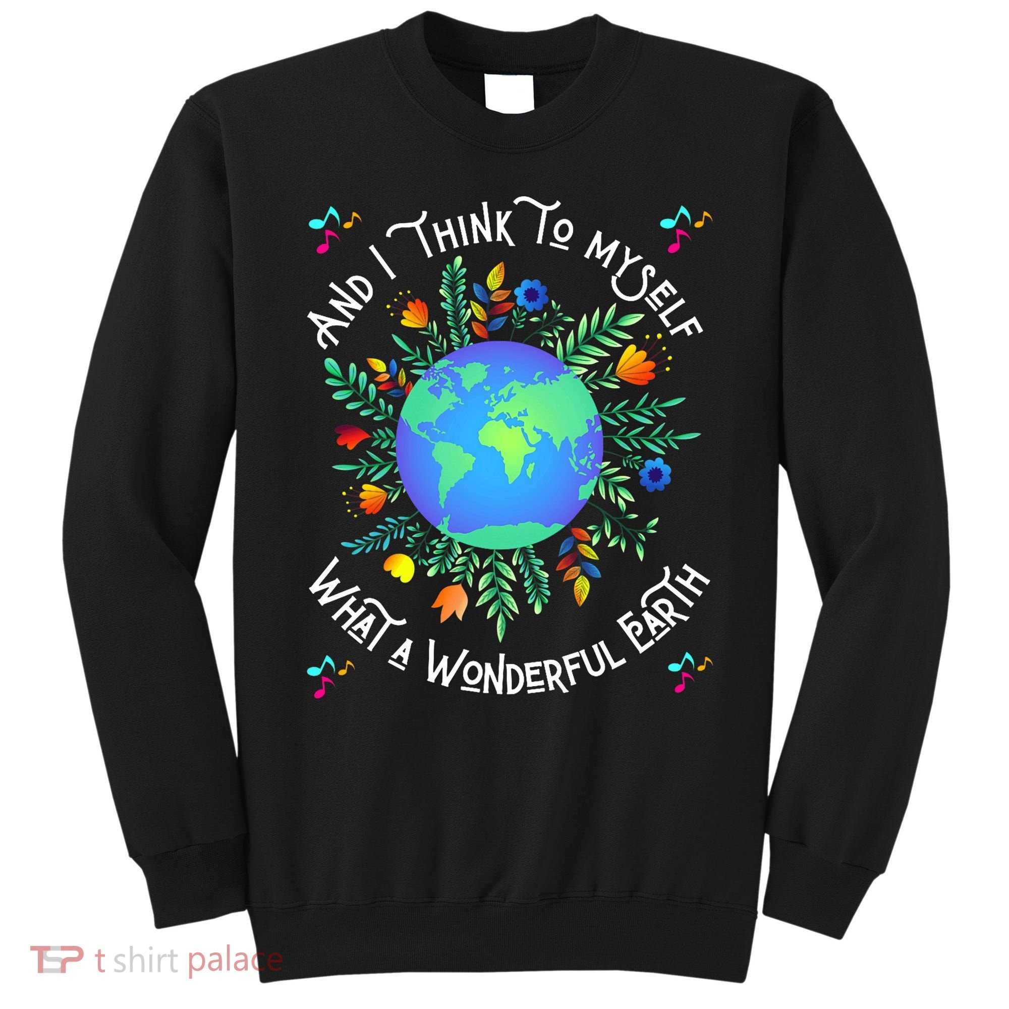 Wonderful Earth Cute Groovy Earth Day Retro Tie Dye Earth Sweatshirt