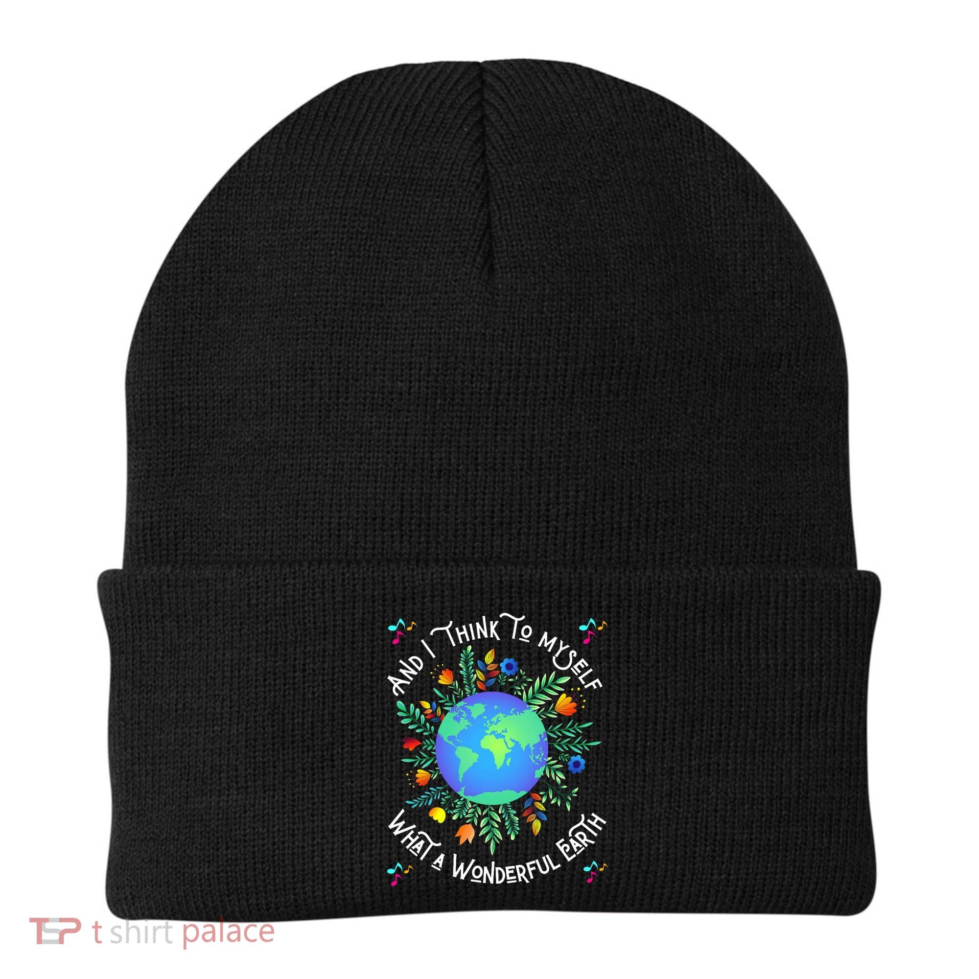 Wonderful Earth Cute Groovy Earth Day Retro Tie Dye Earth Beanie