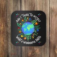 Wonderful Earth Cute Groovy Earth Day Retro Tie Dye Earth Coaster thumb 0