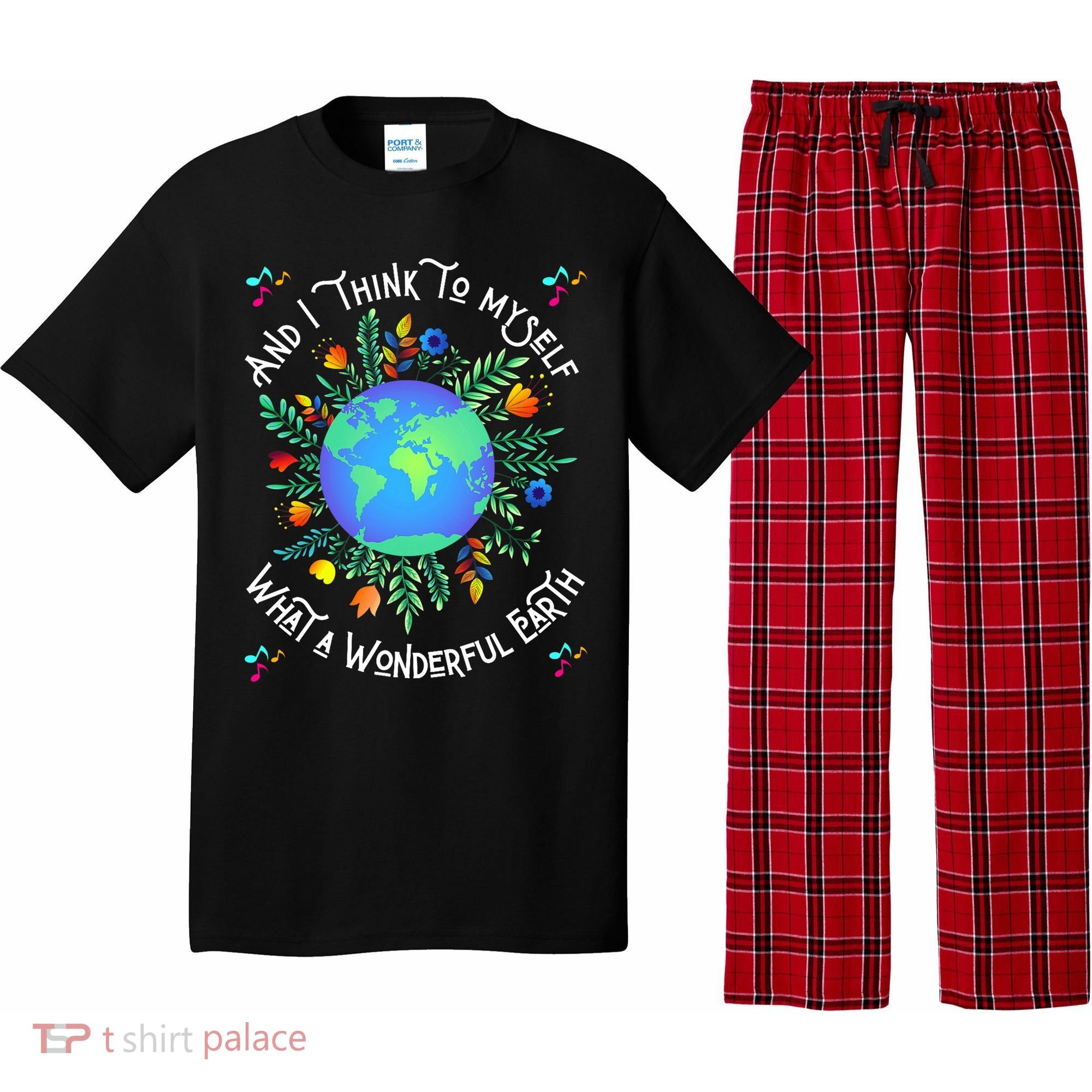 Wonderful Earth Cute Groovy Earth Day Retro Tie Dye Earth Pajama Set