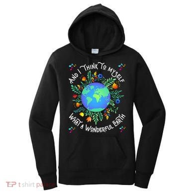 Wonderful Earth Cute Groovy Earth Day Retro Tie Dye Earth Women's Hoodie