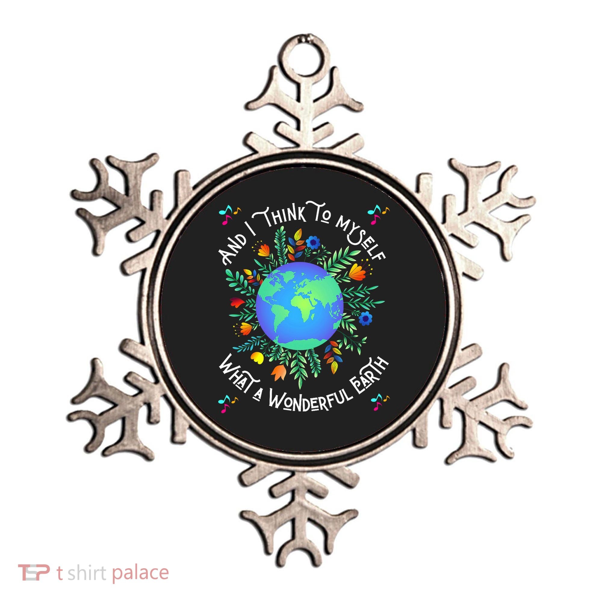Wonderful Earth Cute Groovy Earth Day Retro Tie Dye Earth Ornament