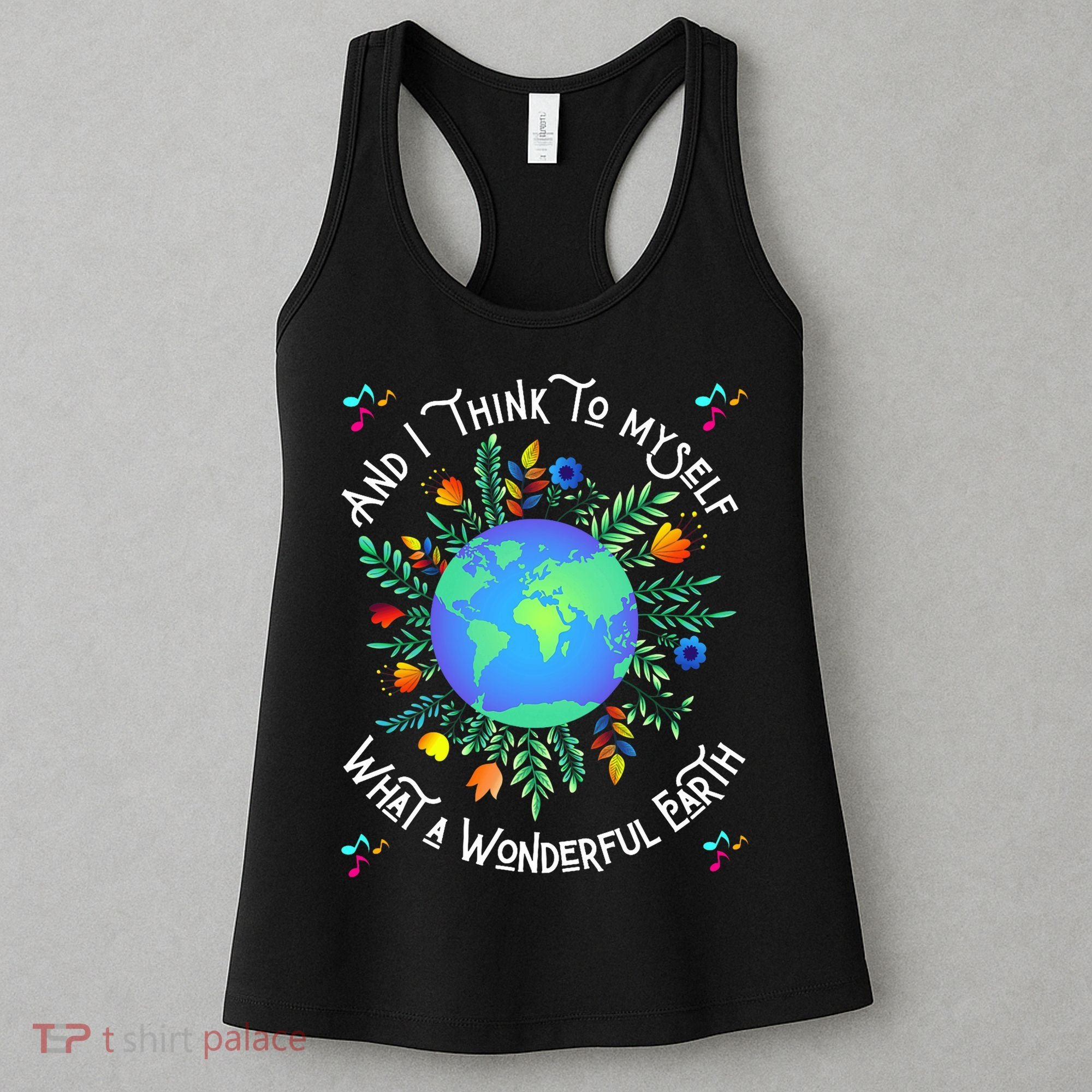 Wonderful Earth Cute Groovy Earth Day Retro Tie Dye Earth Women's Tank Top