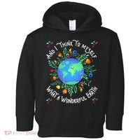 Wonderful Earth Cute Groovy Earth Day Retro Tie Dye Earth Toddler Hoodie thumb 0