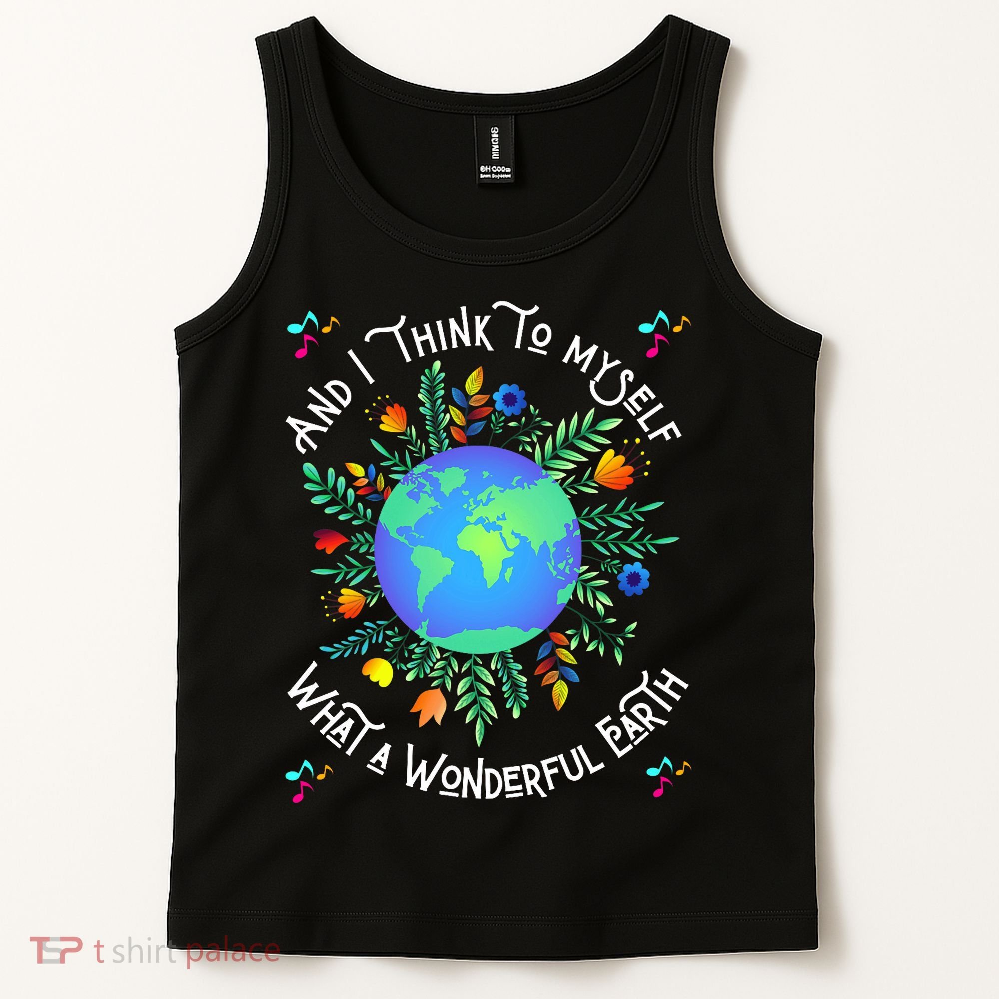 Wonderful Earth Cute Groovy Earth Day Retro Tie Dye Earth Tank Top