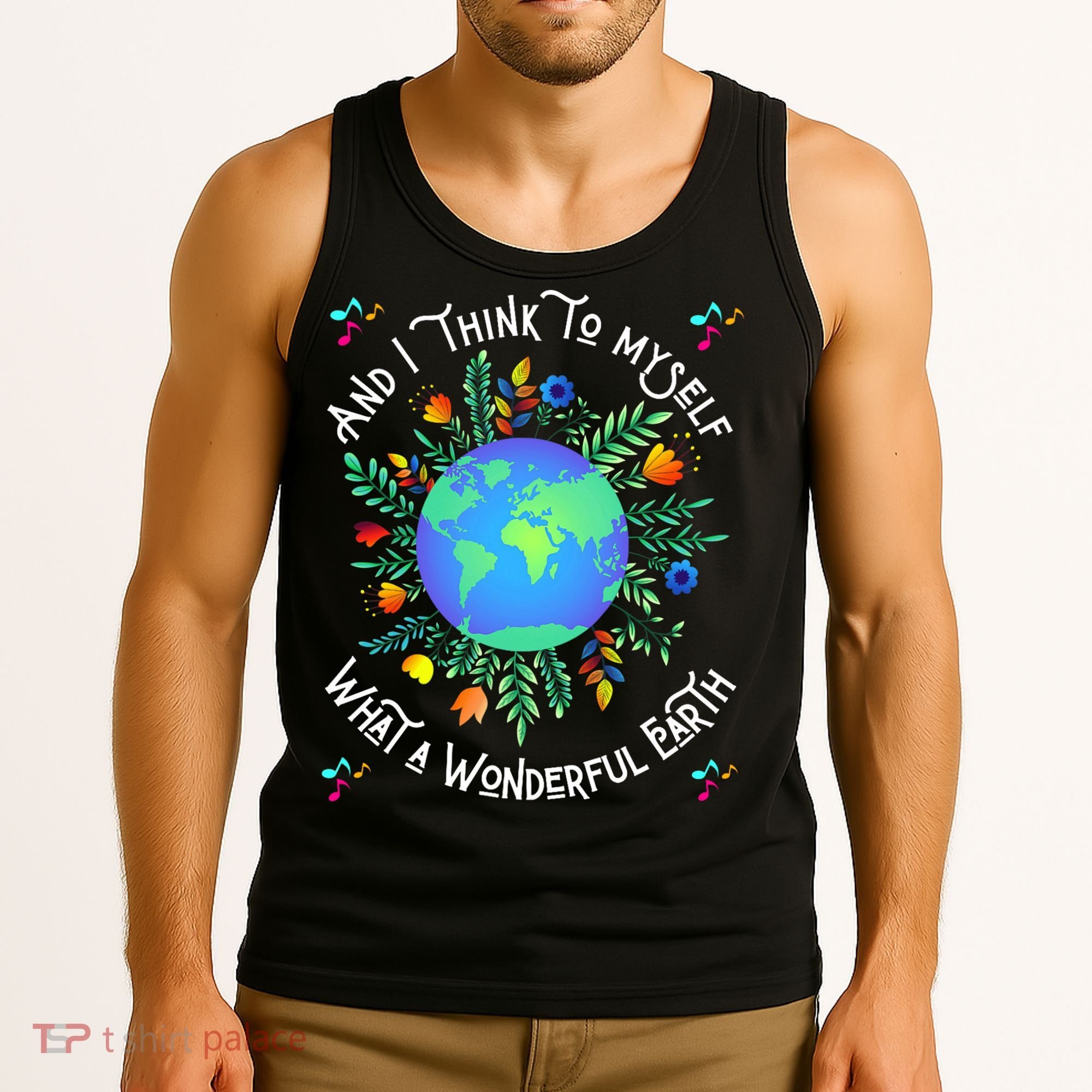 Wonderful Earth Cute Groovy Earth Day Retro Tie Dye Earth Tank Top