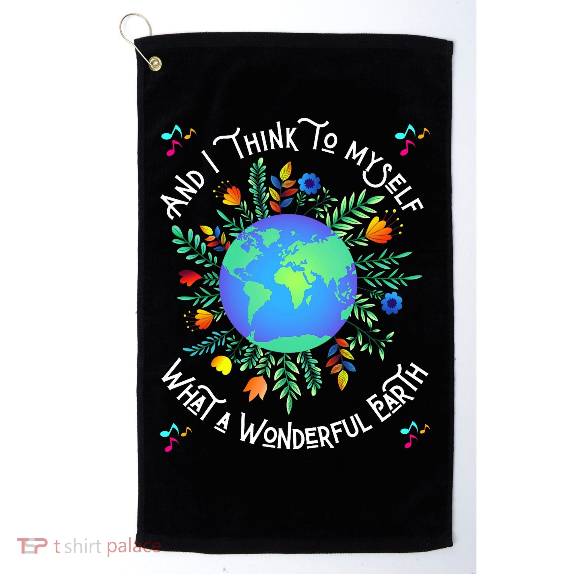 Wonderful Earth Cute Groovy Earth Day Retro Tie Dye Earth Golf Towel