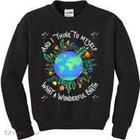 Wonderful Earth Cute Groovy Earth Day Retro Tie Dye Earth Kids Sweatshirt thumb 0