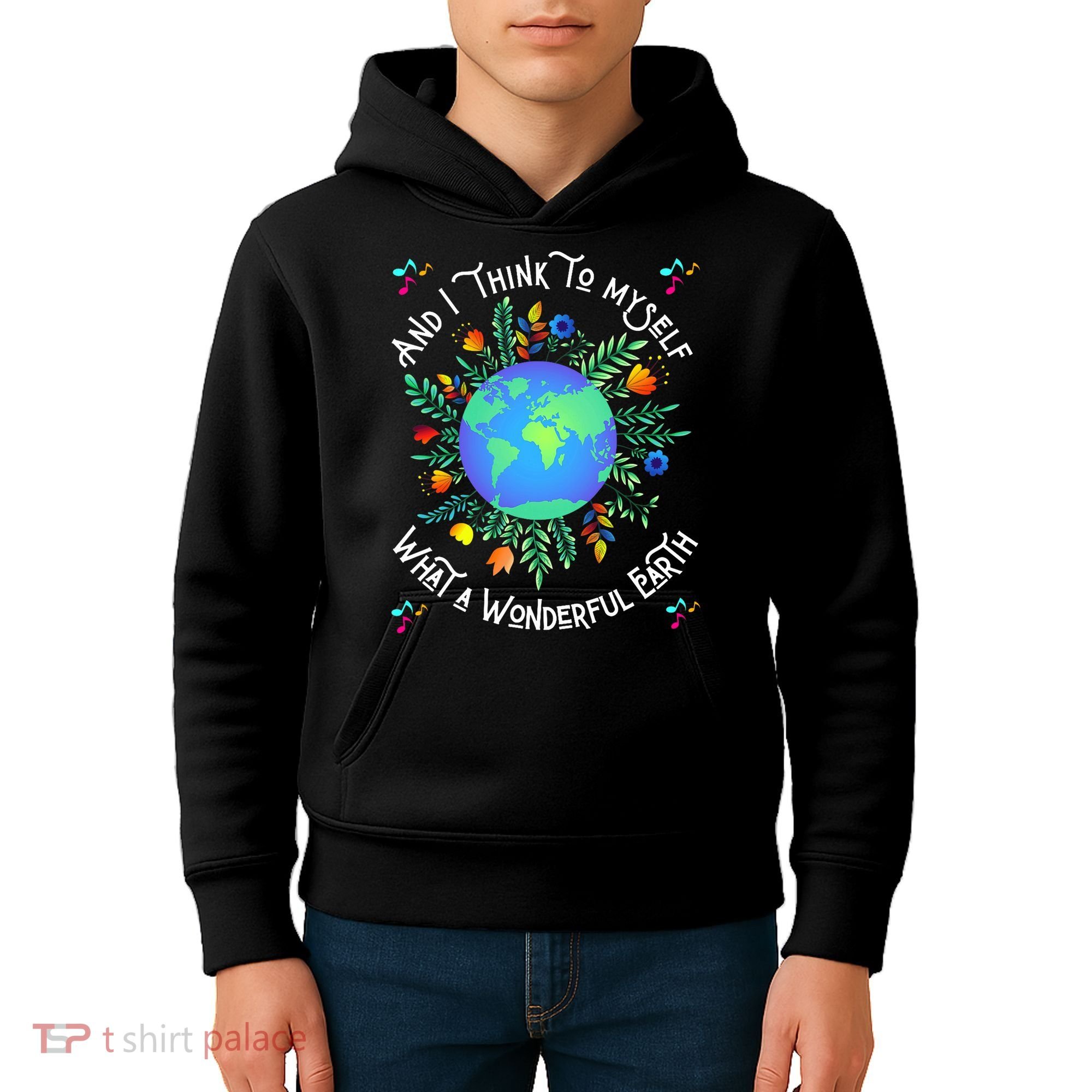 Wonderful Earth Cute Groovy Earth Day Retro Tie Dye Earth Kids Hoodie
