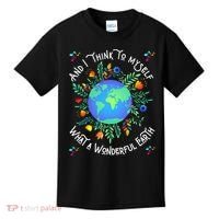 Wonderful Earth Cute Groovy Earth Day Retro Tie Dye Earth Kids T-Shirt thumb 0