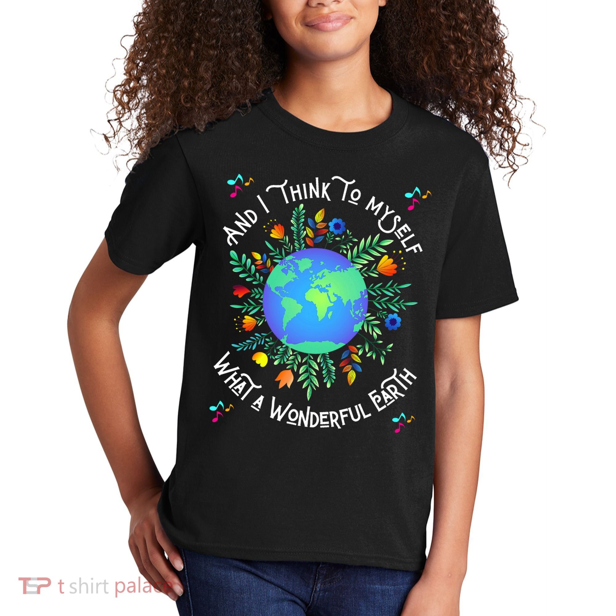 Wonderful Earth Cute Groovy Earth Day Retro Tie Dye Earth Kids T-Shirt
