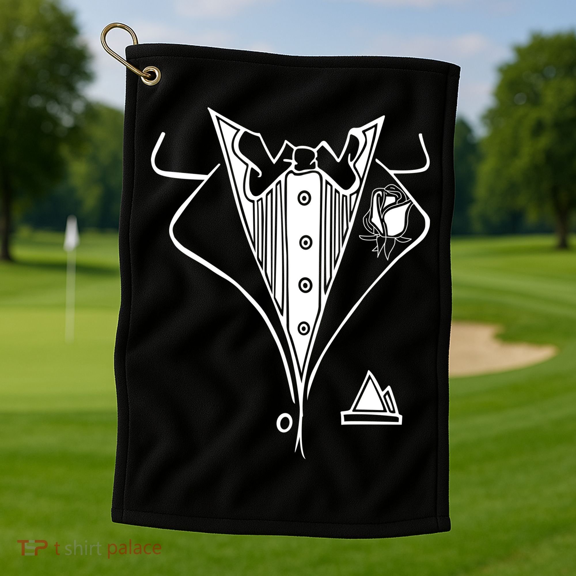 Wedding Prom Rose Tux Tuxedo Golf Towel