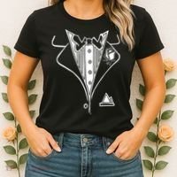 Wedding Prom Rose Tux Tuxedo Women's T-Shirt thumb 2