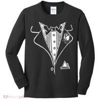 Wedding Prom Rose Tux Tuxedo Kids Long Sleeve Shirt thumb 0