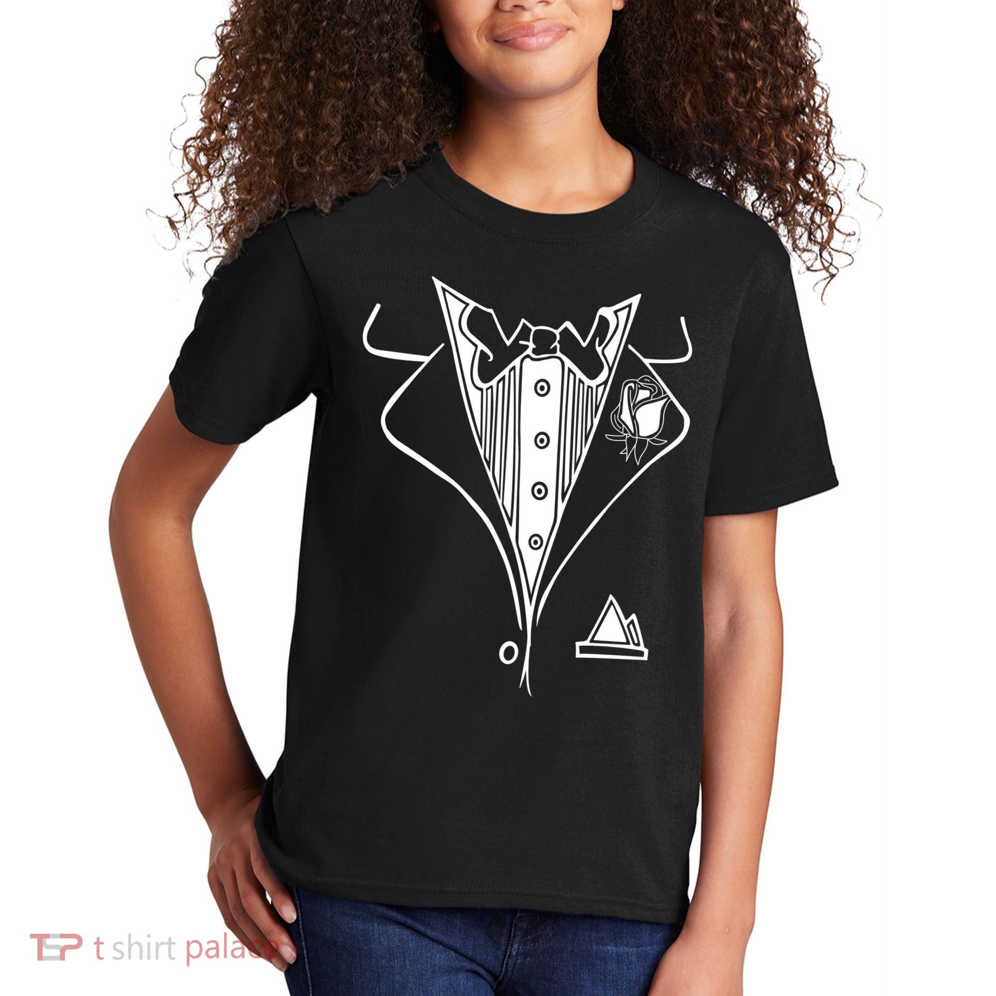 Wedding Prom Rose Tux Tuxedo Kids T-Shirt