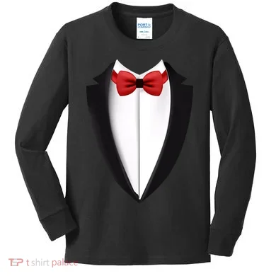Wedding Tuxedo Kids Long Sleeve Shirt