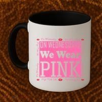 Wednesdays We Wear Pink Breast Cancer Coffee Mug thumb 2