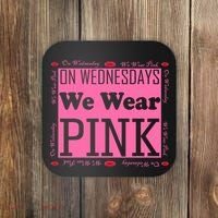 Wednesdays We Wear Pink Breast Cancer Coaster thumb 0