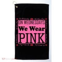Wednesdays We Wear Pink Breast Cancer Golf Towel thumb 0