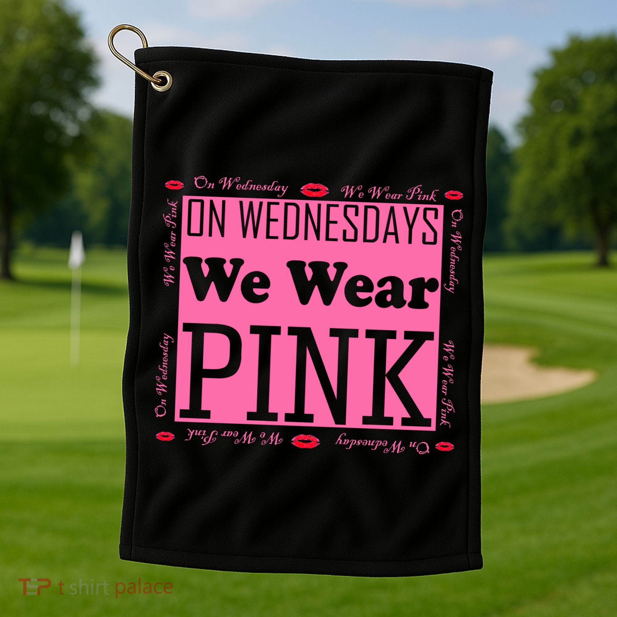 Wednesdays We Wear Pink Breast Cancer Golf Towel