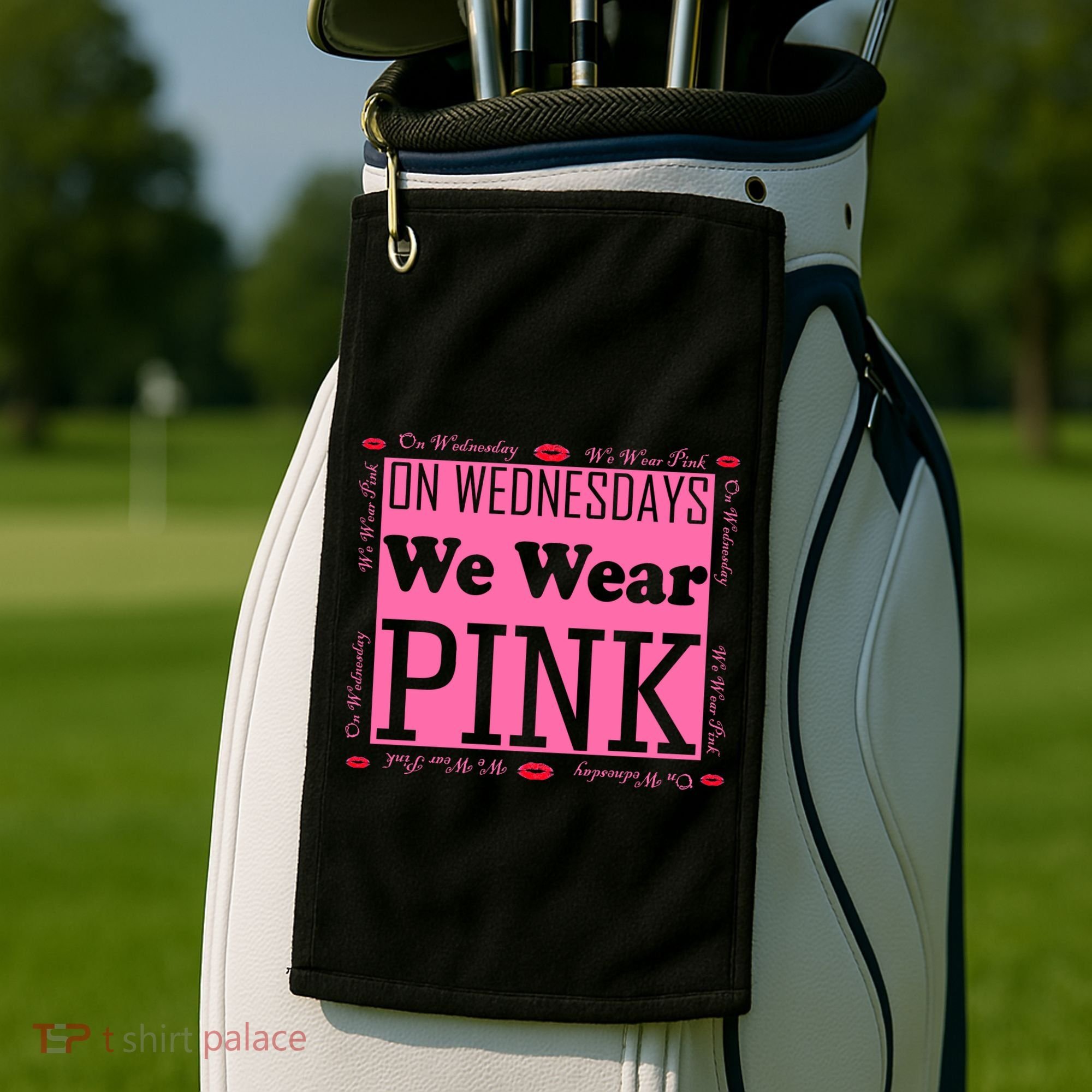 Wednesdays We Wear Pink Breast Cancer Golf Towel