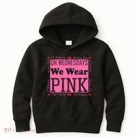 Wednesdays We Wear Pink Breast Cancer Kids Hoodie thumb 0