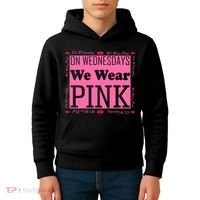 Wednesdays We Wear Pink Breast Cancer Kids Hoodie thumb 4
