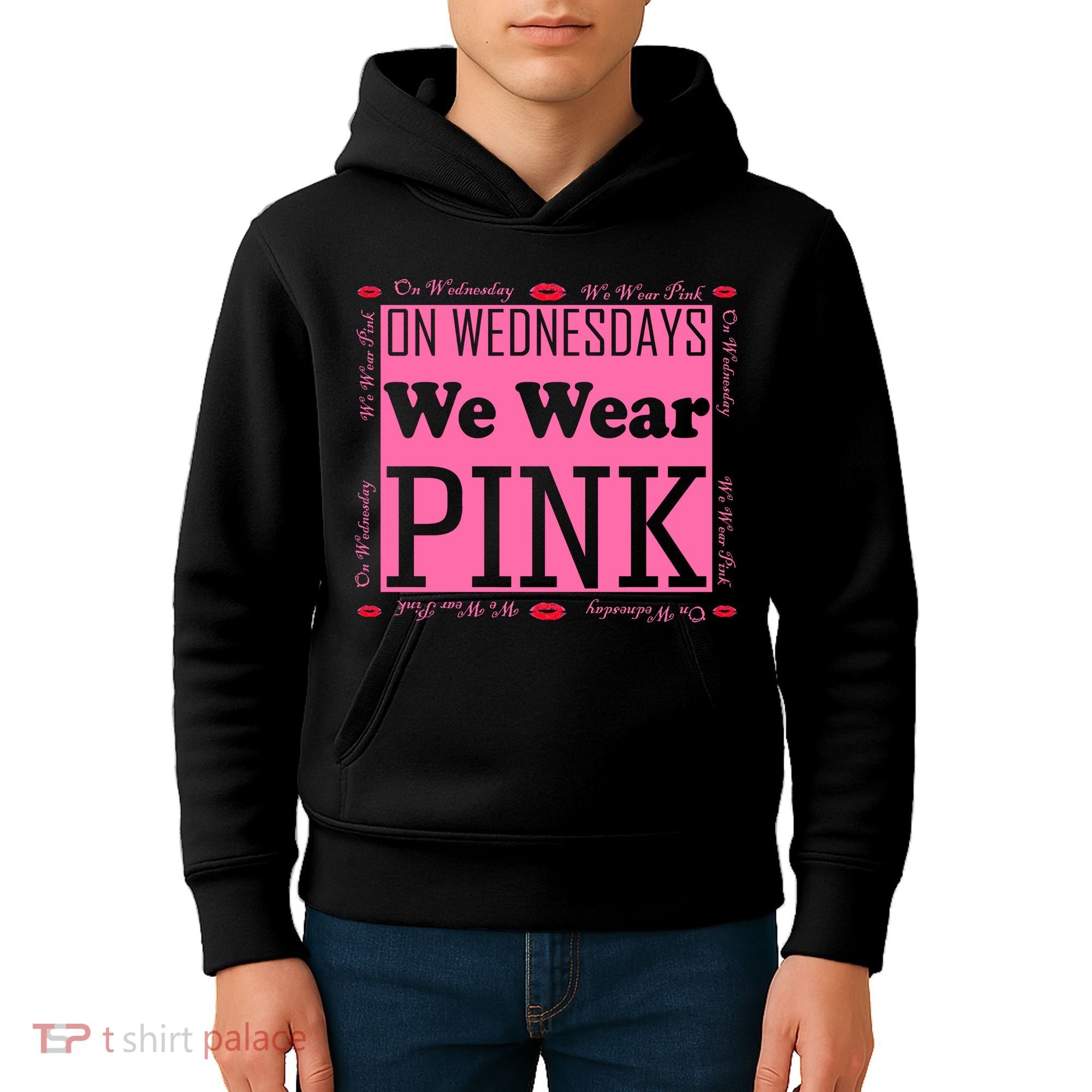 Wednesdays We Wear Pink Breast Cancer Kids Hoodie