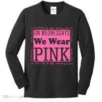 Wednesdays We Wear Pink Breast Cancer Kids Long Sleeve Shirt thumb 0