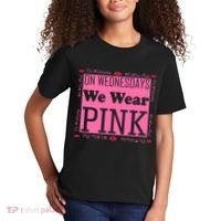 Wednesdays We Wear Pink Breast Cancer Kids T-Shirt thumb 2