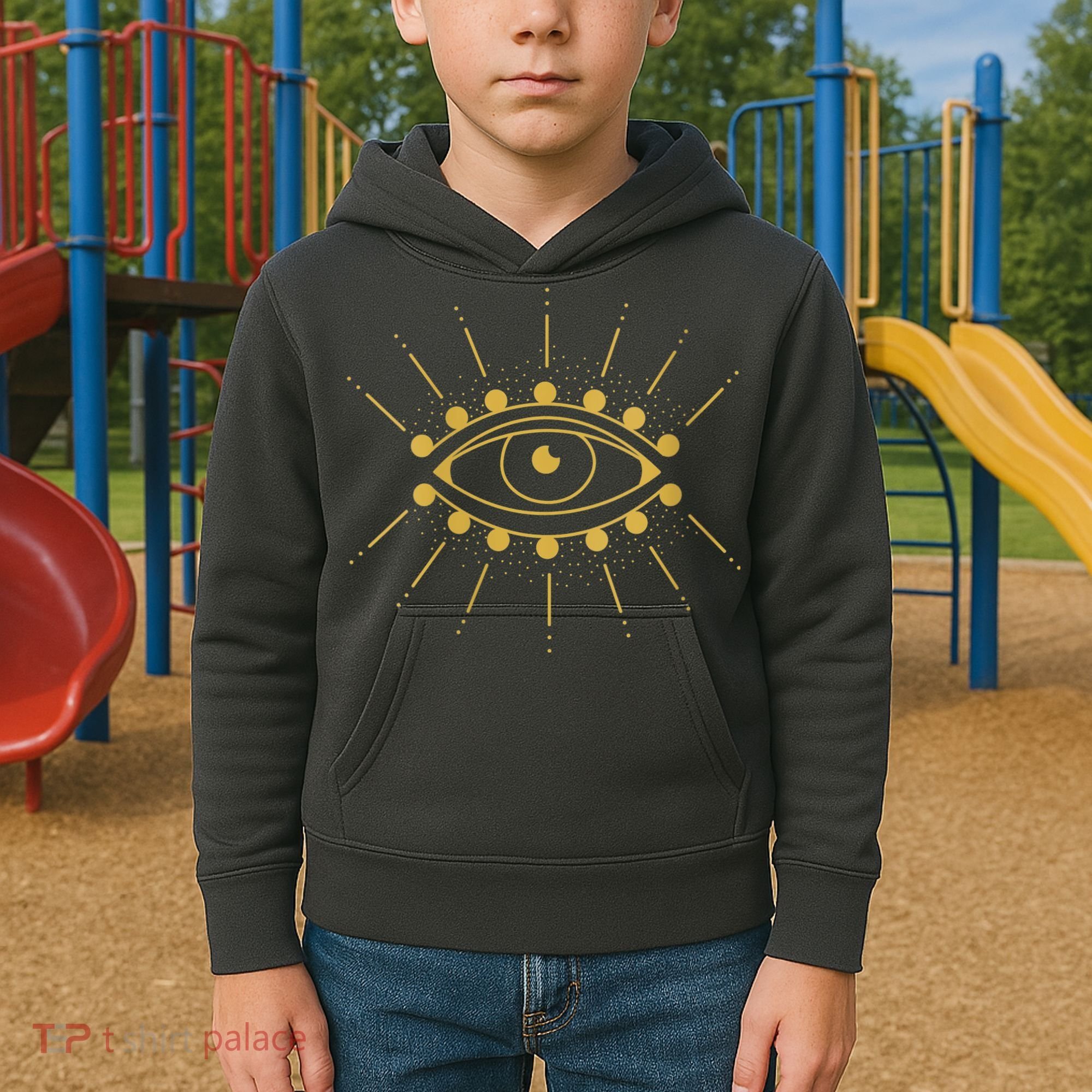 Womens Evil Eye Mystic Astrology Kids Hoodie
