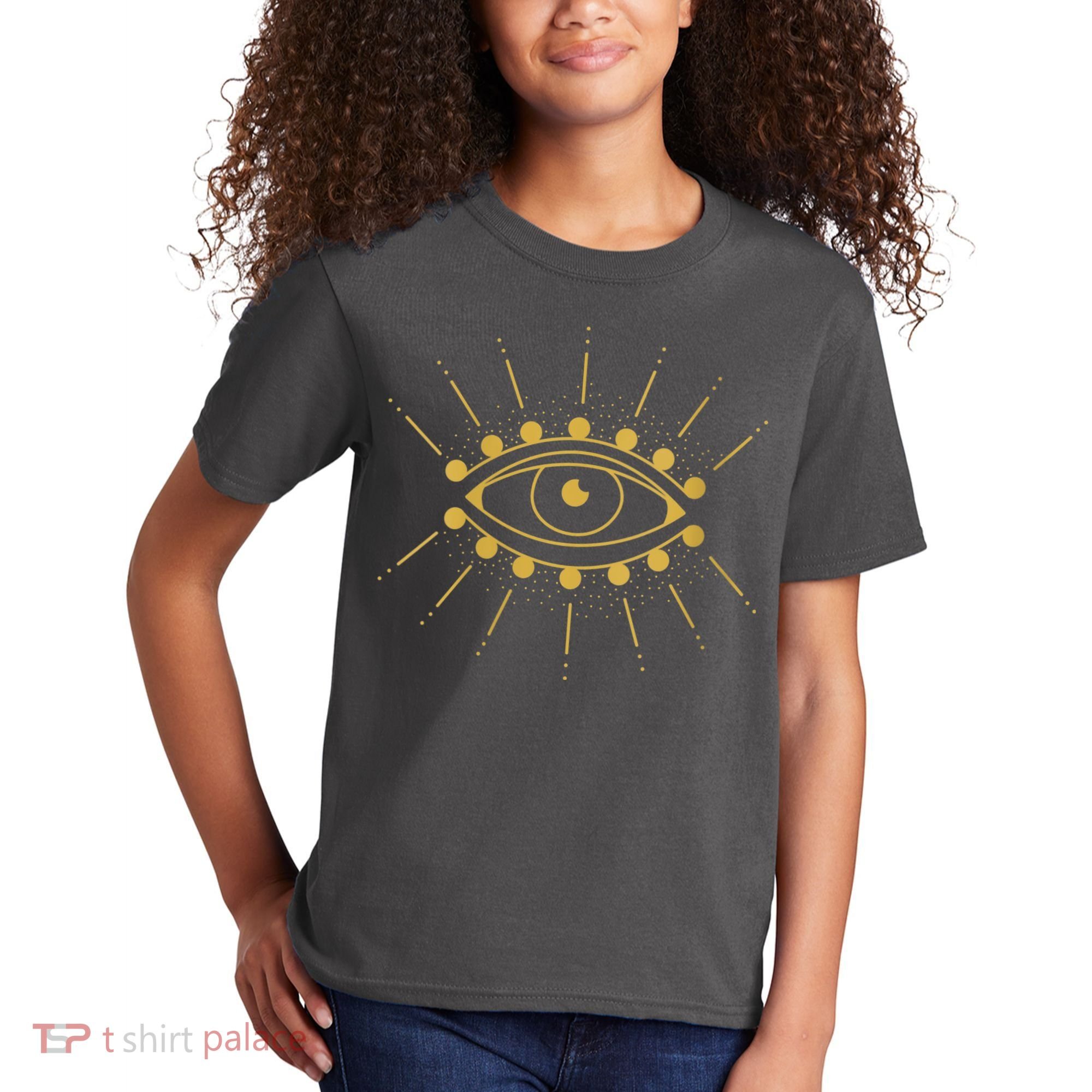 Womens Evil Eye Mystic Astrology Kids T-Shirt