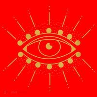 Womens Evil Eye Mystic Astrology Santa Hat thumb 1