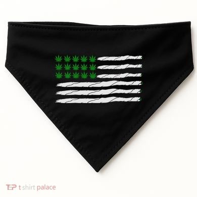 Weed American Flag USA-Made Doggie Bandana
