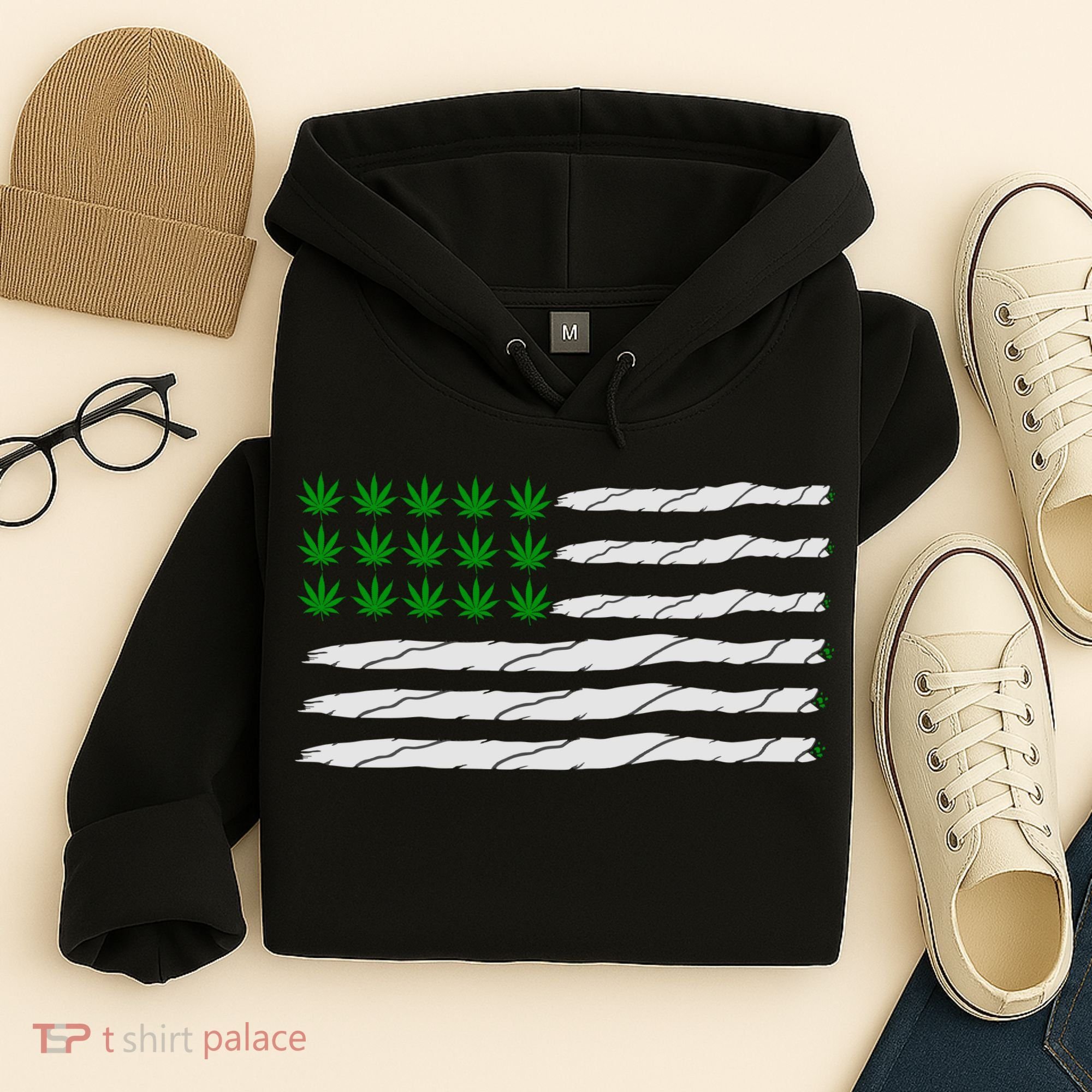 Weed American Flag Hoodie