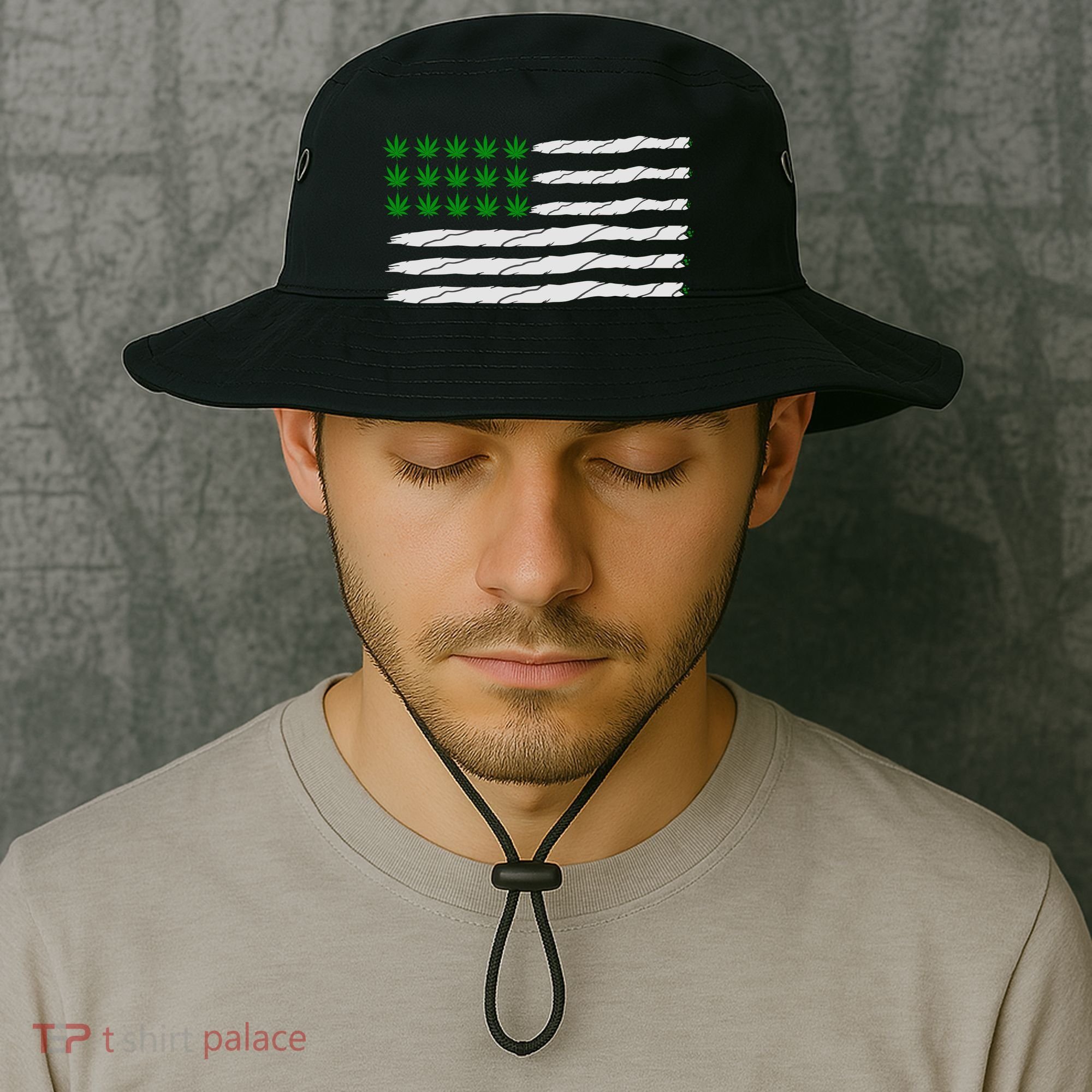 Weed American Flag Bucket Hat